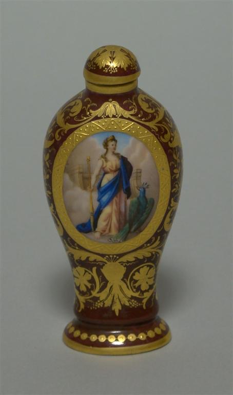 Appraisal: VIENNA STYLE SCENT BOTTLE Blue beehive mark of baluster shape