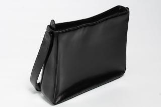 Appraisal: Asprey of London Black Leather Handbag Vintage Asprey of London