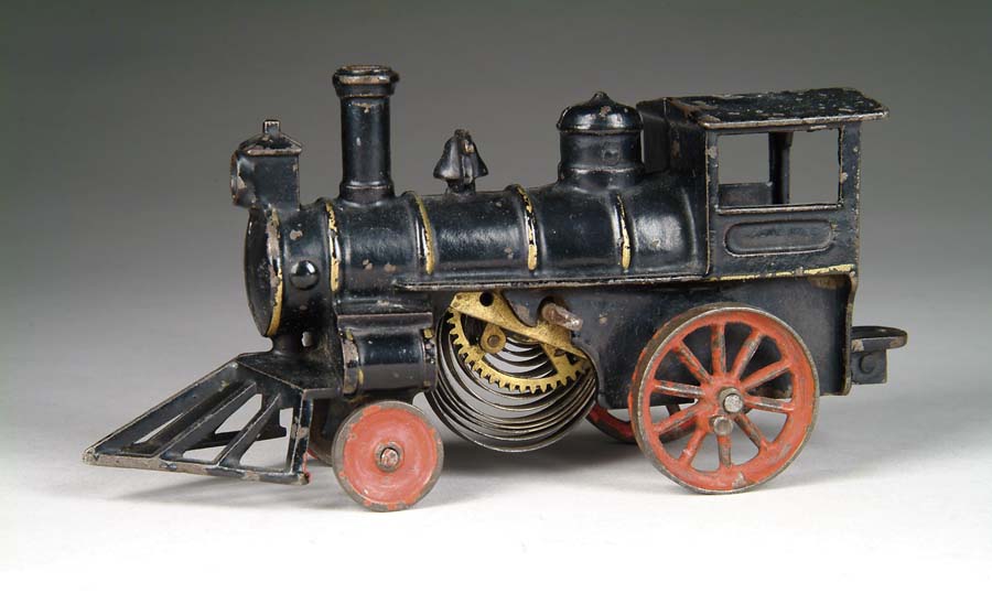 Appraisal: CLOCKWORK HUBLEY LOCOMOTIVE A fine black enameled engine with gilt