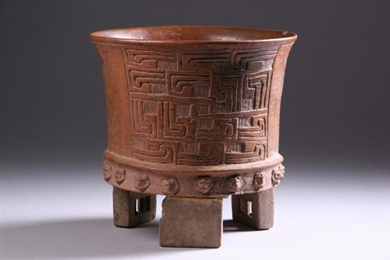 Appraisal: MEXICAN TEOTIHUACAN POTTERY VESSEL Circa - A D Incised with