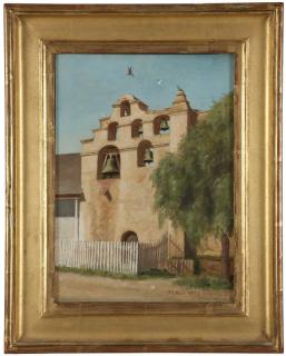 Appraisal: Frank Reed Whiteside ''Bell Tower San Gabriel Mission'' signed and