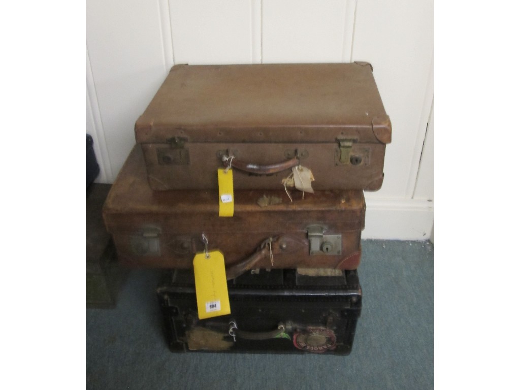 Appraisal: Seven assorted travel cases boxes Provenance Viscount Strathallan Stobhall