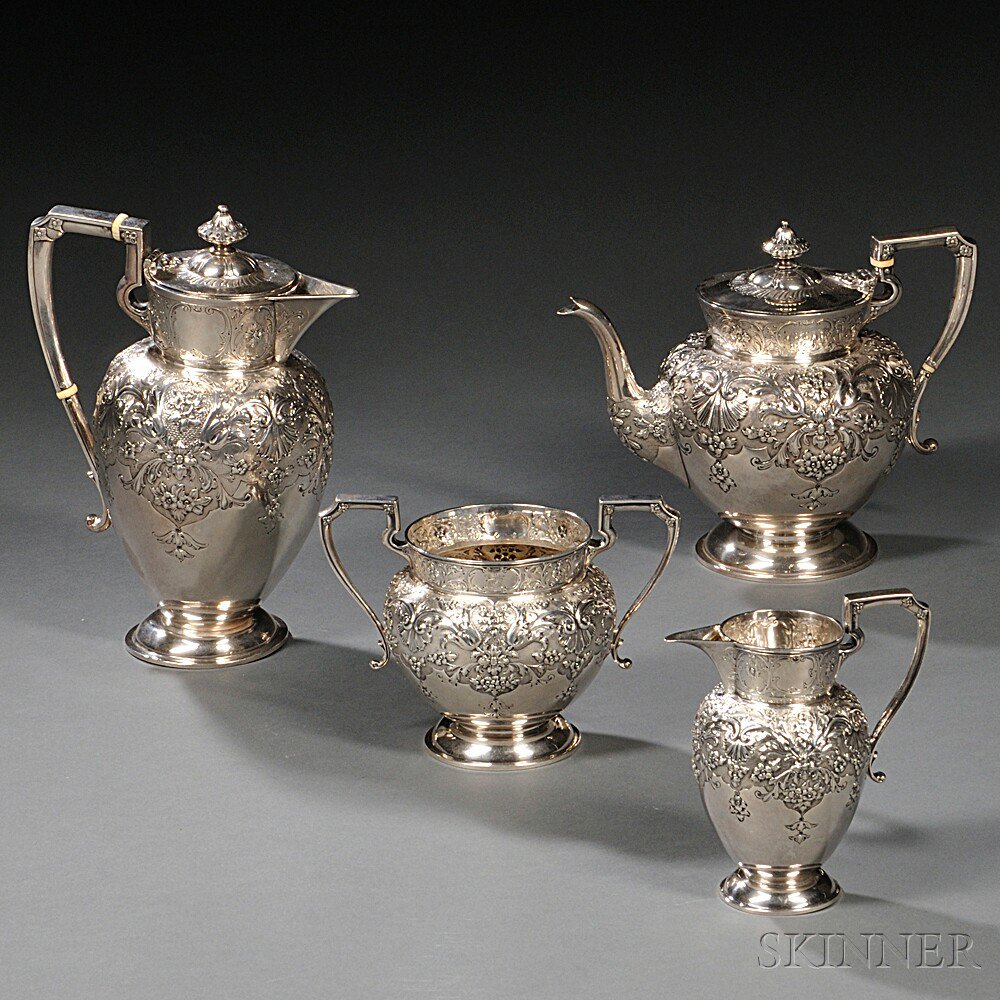 Appraisal: Four-piece Edward VII Scottish Sterling Silver Tea Coffee Service Glasgow