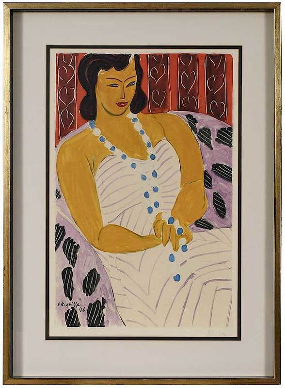 Appraisal: After Henri Matisse French Femme la robe blanche edition lithograph