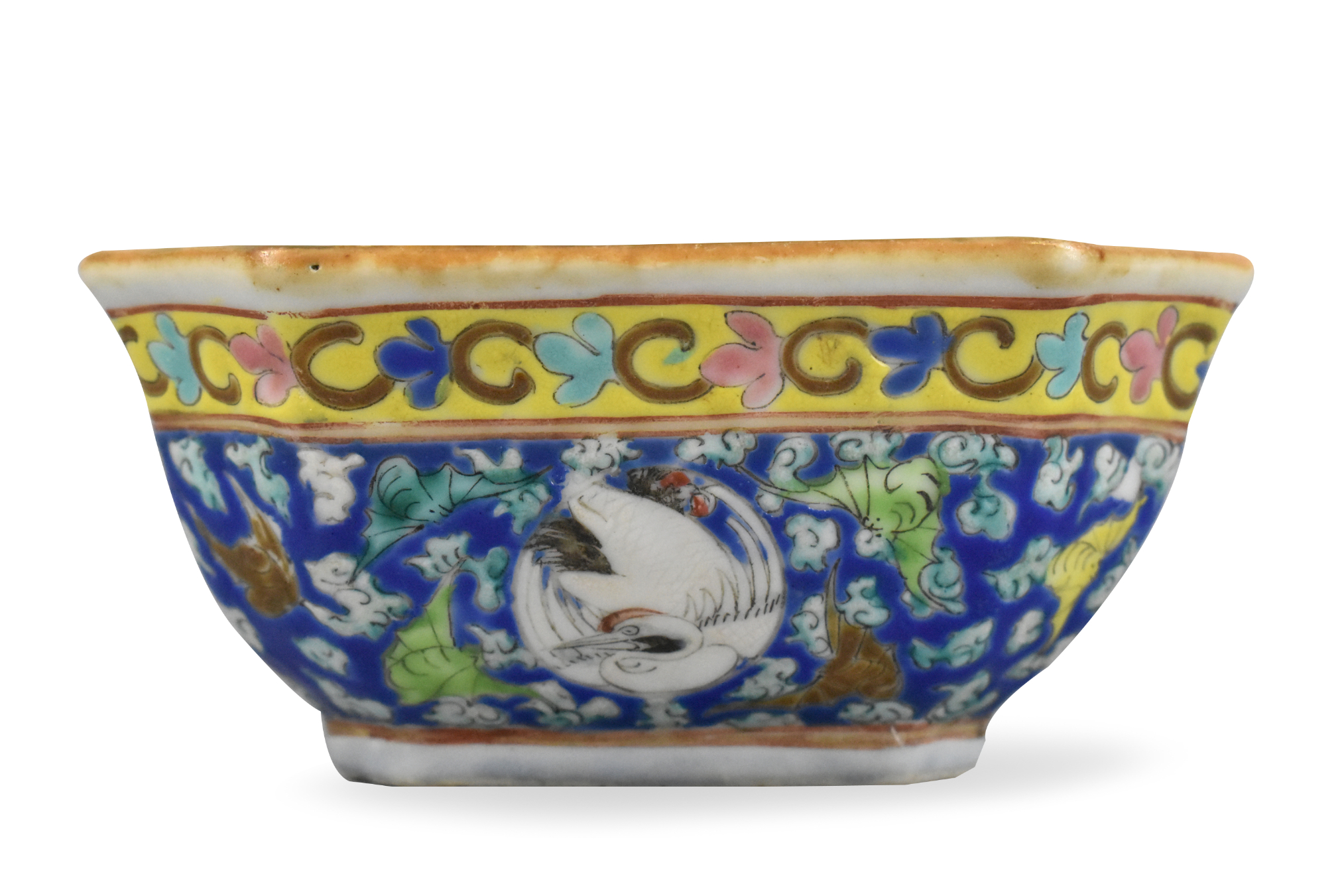 Appraisal: A Chinese famille rose bowl A square shaped bowl with