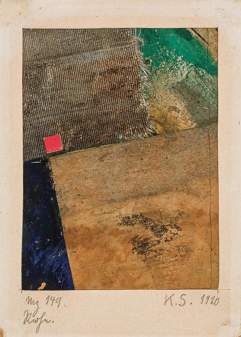 Appraisal: KURT SCHWITTERS German - Merz collage signed and dated lower