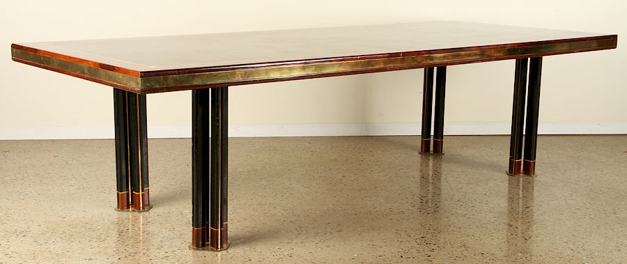 Appraisal: ITALIAN ROSEWOOD DINING TABLE FAUX IVORY INLAY An Italian rosewood