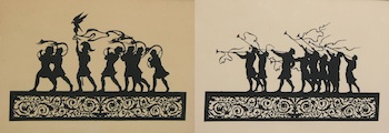 Appraisal: A Pair of Cutwork Silhouettes in Frames A pair of