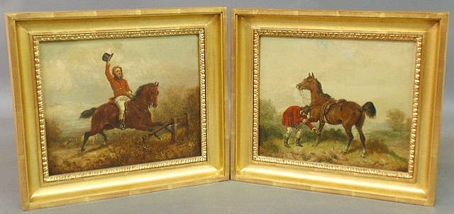 Appraisal: - Hillyard J W English th c pair of oil