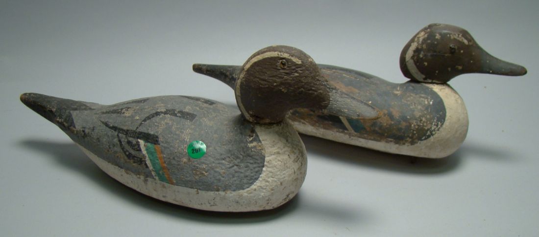 Appraisal: TWO FACTORY DECOYS repainted as pintails ConditionWorn