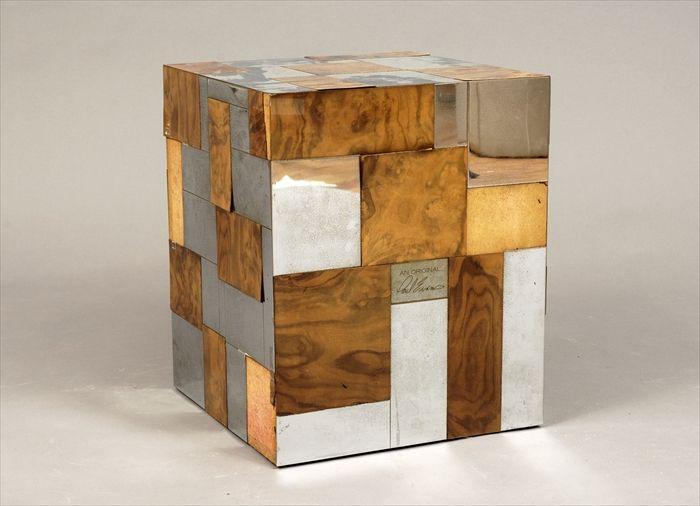 Appraisal: Paul Evans for Directional Burlwood and Chrome 'Cityscape' Occasional Table