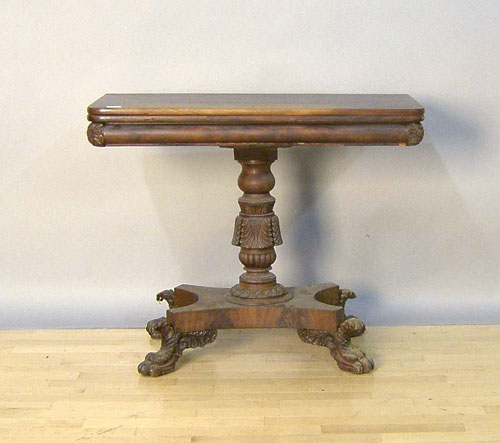 Appraisal: Empire mahogany card table mid th c h w