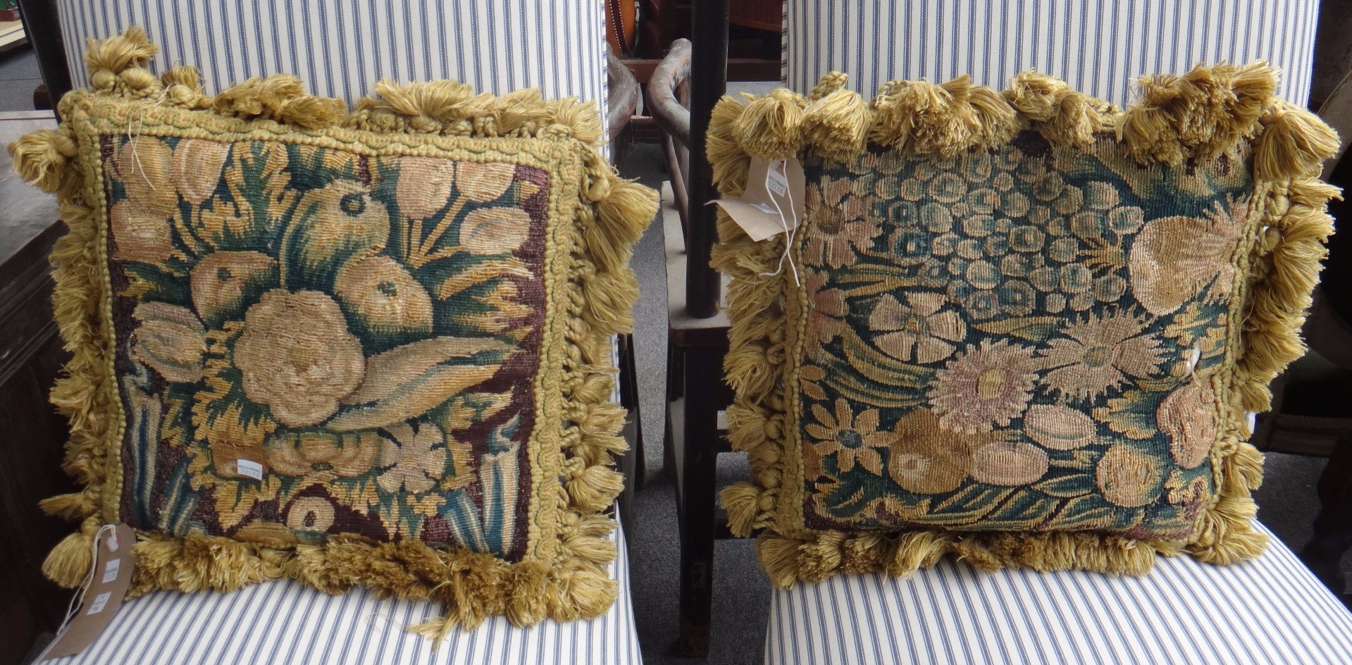 Appraisal: A group of eight cushions made from th century verdure