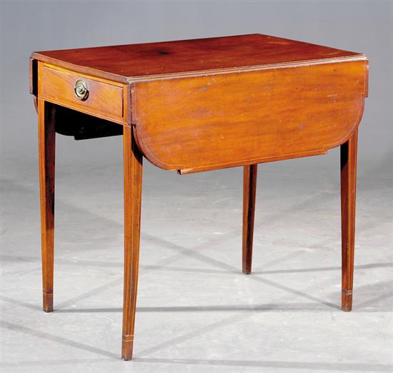 Appraisal: Southern Federal inlaid mahogany Pembroke table Charleston South Carolina circa