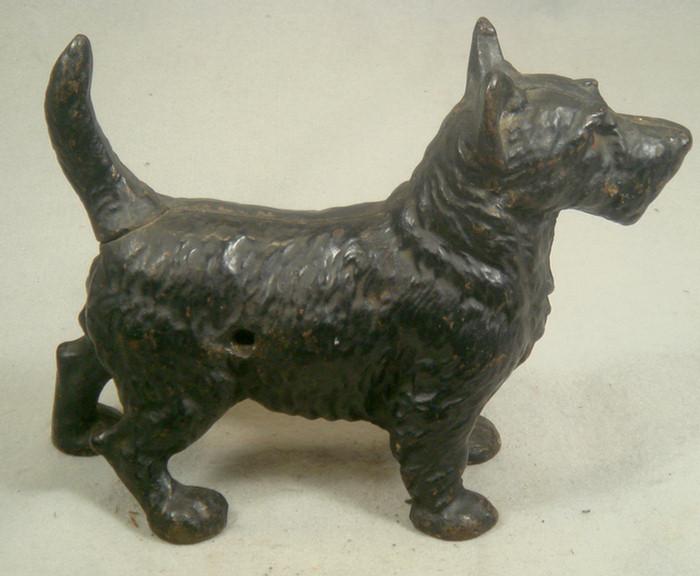 Appraisal: Cast iron doorstop free standing black Schnauzer tall x w