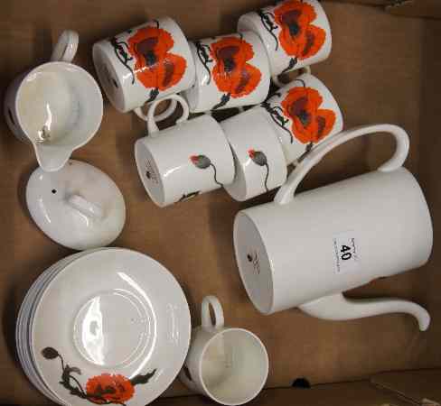 Appraisal: Wedgwood Susie Cooper Corn Poppy items to include Coffee Cans