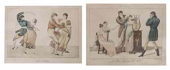 Appraisal: A Pair of French Hand Colored Engravings early th century