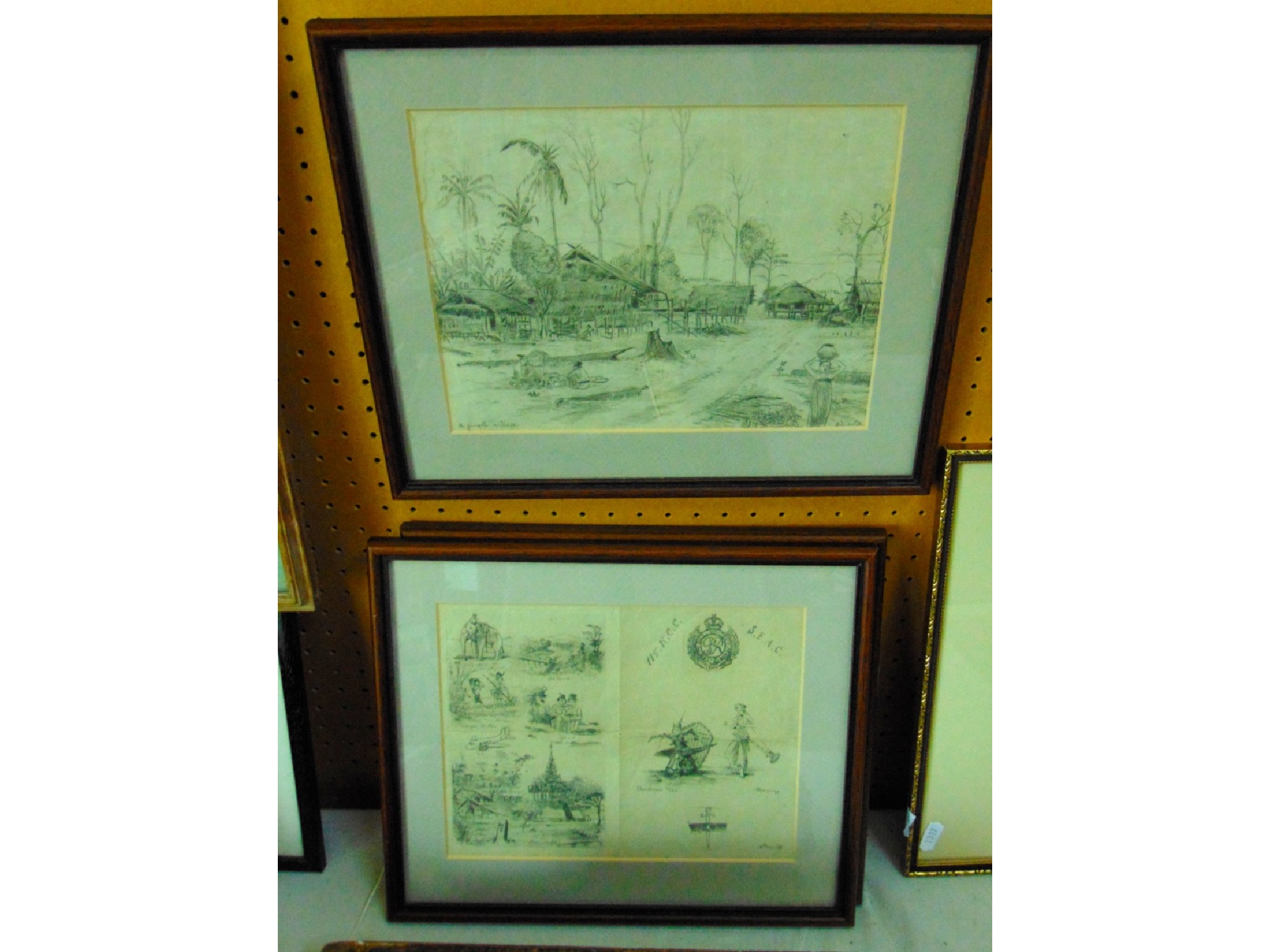 Appraisal: A set of three mid th century pencil studies of