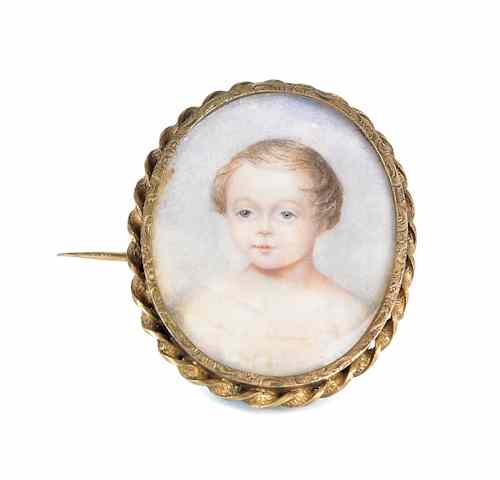 Appraisal: Two miniature portraits on ivory th c one mounted as