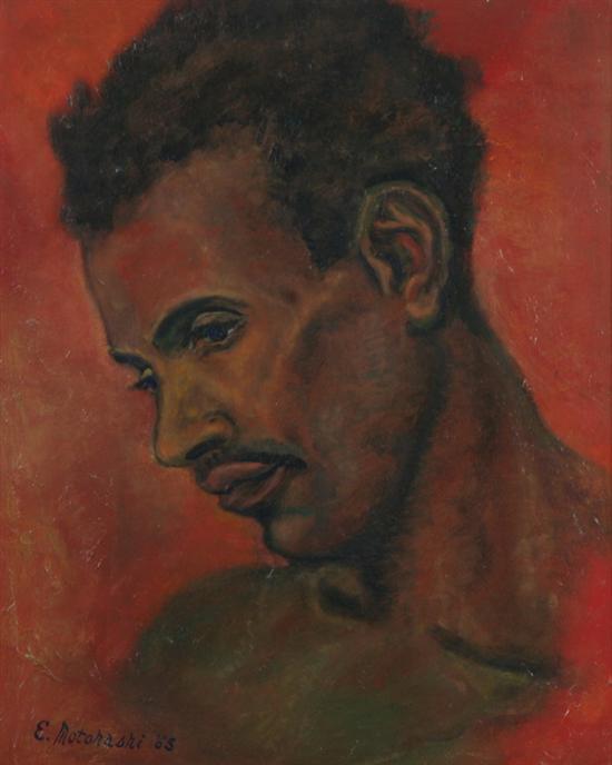 Appraisal: EIZO MOTOHASHI American th century PORTRAIT OF A BLACK MAN