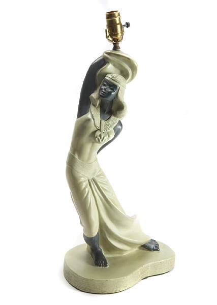 Appraisal: An Art Moderne composition figural lamp height in