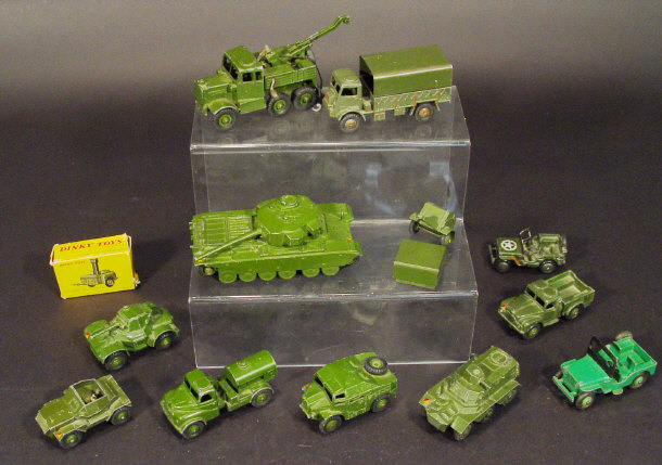 Appraisal: Thirteen Dinky die-cast military vehicles including a Centurion tank recovery