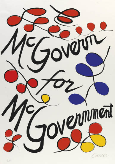 Appraisal: ALEXANDER CALDER Two color screenprints McGovernment x mm x inches