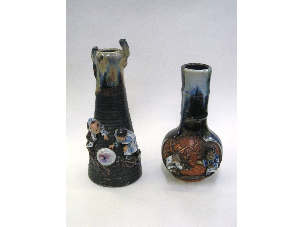 Appraisal: Two Japanese Sumida pottery vases