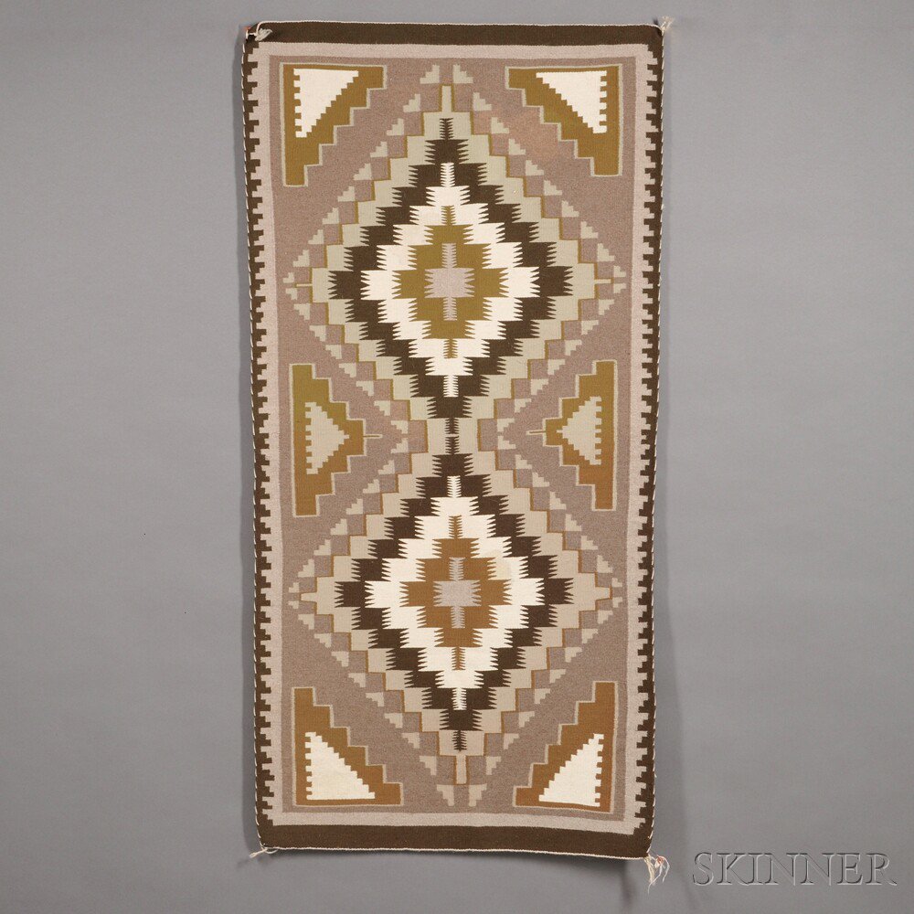 Appraisal: Contemporary Navajo Weaving with a bold concentric stacked diamond and