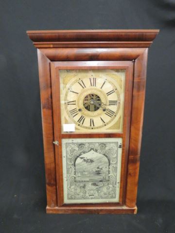 Appraisal: Manosst Richard Weight Driven Clock wood dial albany Ny scene