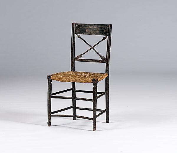 Appraisal: RARE NEW YORK ARROW-BACK FANCY CHAIR ca - in original