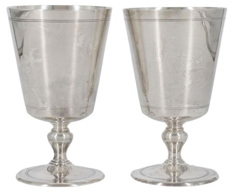 Appraisal: pair American sterling silver water goblets Tiffany Company Makers c