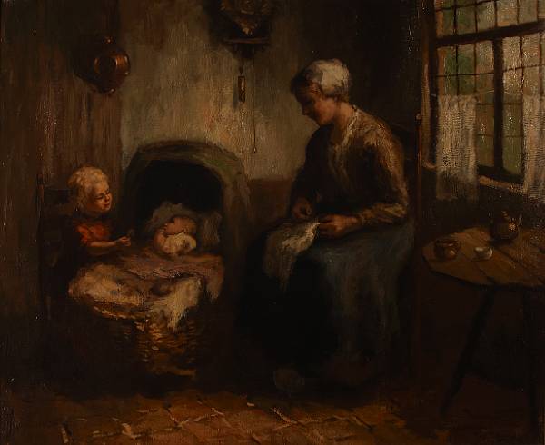 Appraisal: Cornelis Bouter Dutch - A mother and children in a