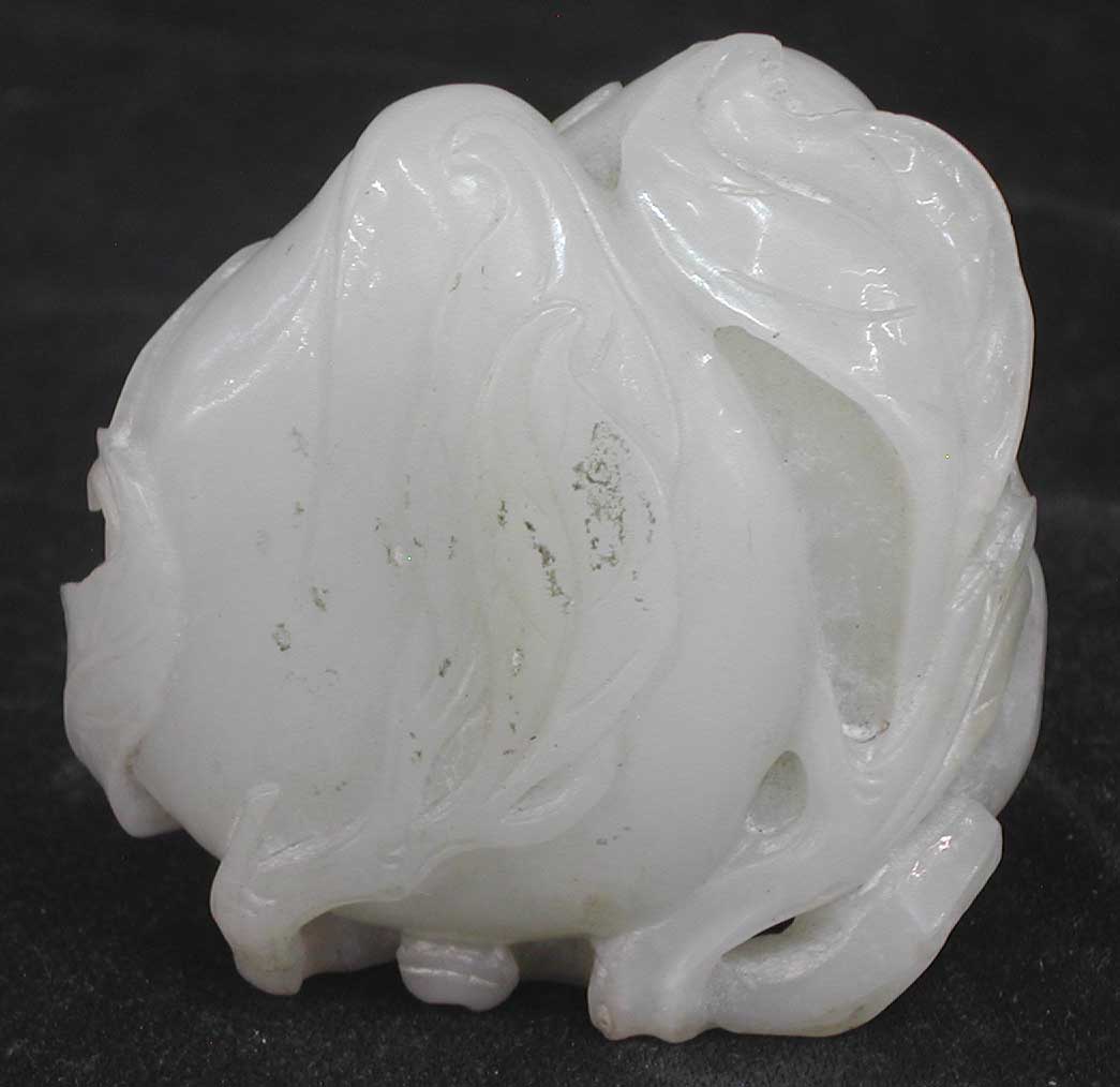 Appraisal: Tao-Kuang Carved White Jade Double Peach Group second quarter th