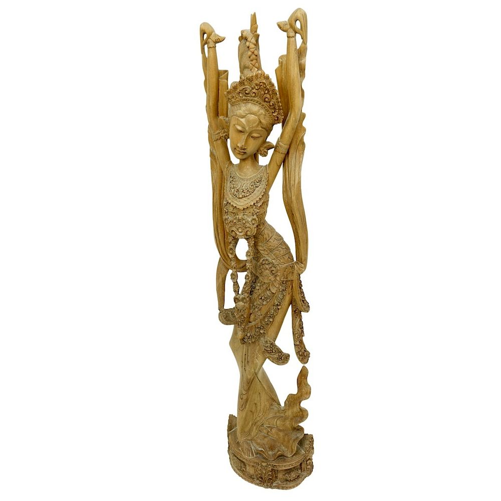 Appraisal: Burmese Carved Wood Figure th Century Burmese Carved Wood Figure