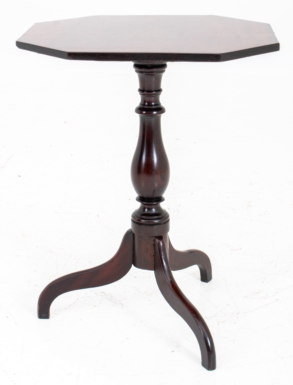 Appraisal: ELEGANT OCTAGONAL MAHOGANY SIDE TABLE LATE TH C Mahogany gueridon