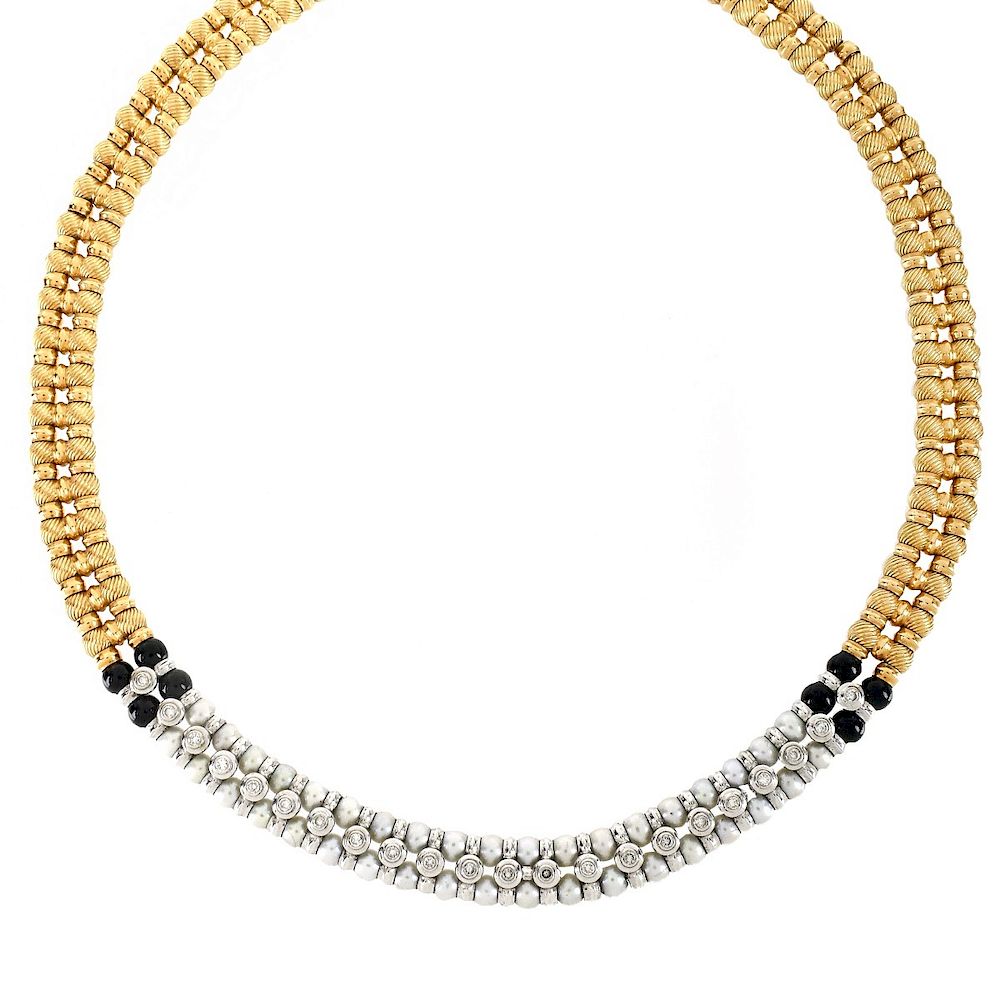 Appraisal: Italian Zancan K Necklace Contemporary Italian Zancan Karat Yellow and