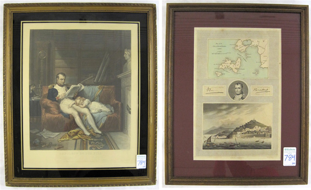 Appraisal: TWO COLOR PRINTS DEPICTING NAPOLEON BONAPARTE mezzotint titled Napoleon et