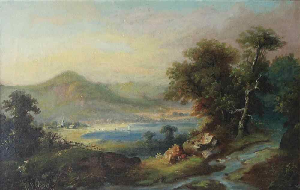 Appraisal: W B WEBB BRITISH TH CENTURY HILLY LANDSCAPE WITH LAKE