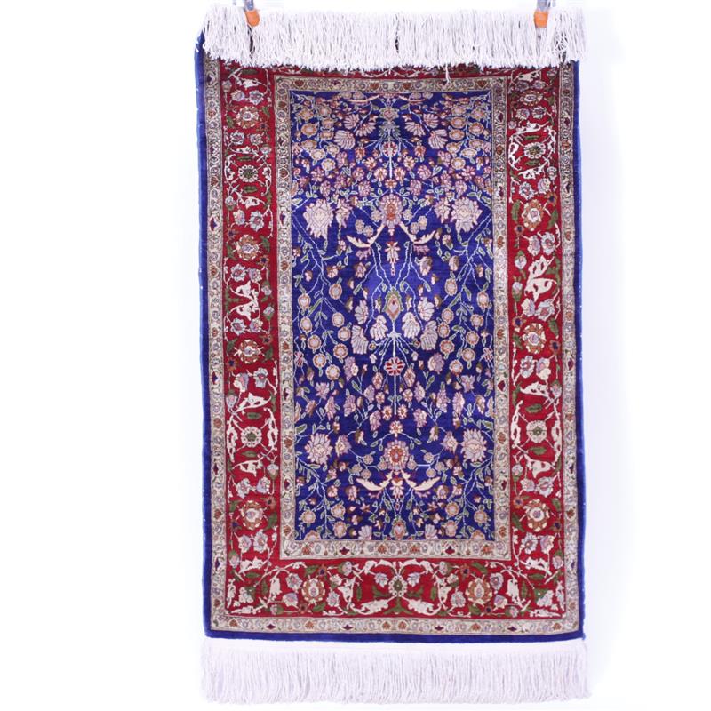 Appraisal: Turkish Hereke hand knotted silk estate prayer rug H x