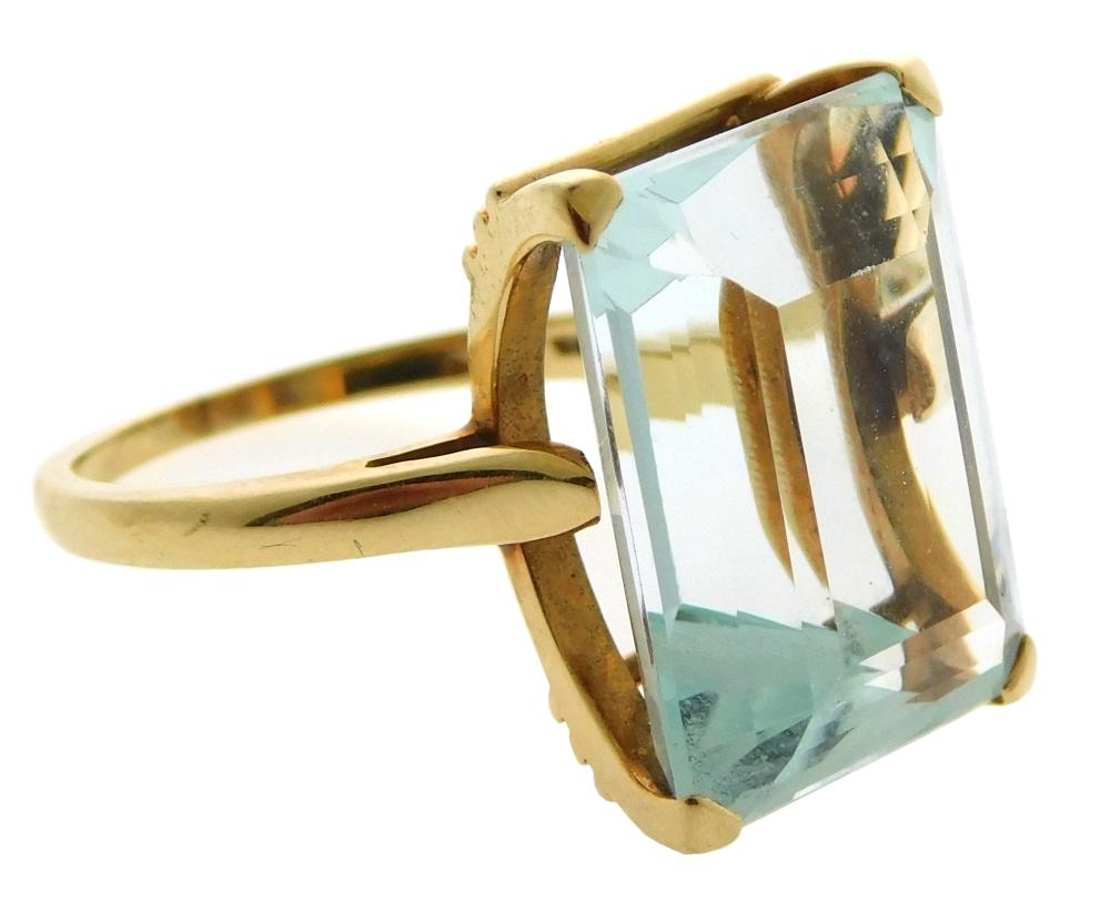 Appraisal: JEWELRY K Aquamarine Ring mounting stamped and tested K yellow