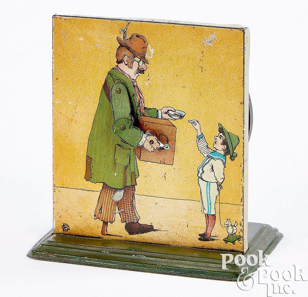 Appraisal: Bing organ grinder steam toy accessory Bing tin lithograph organ