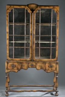 Appraisal: William Mary revival cabinet on stand th c English regency