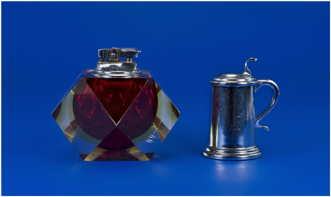 Appraisal: Two Table Lighters One Dunhill in the form of a