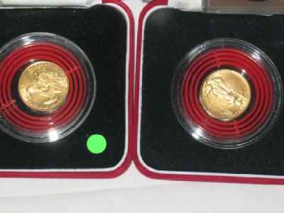 Appraisal: TWO U S A AMERICAN EAGLE TEN DOLLARS PIECES quarter