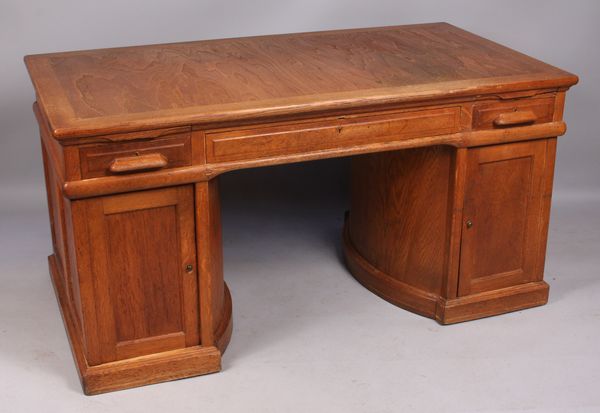 Appraisal: Oak Wooton rotary desk with original factory label having several