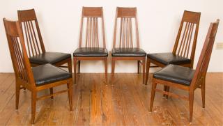 Appraisal: Slat Back Dining Chairs Set of Six Set of six