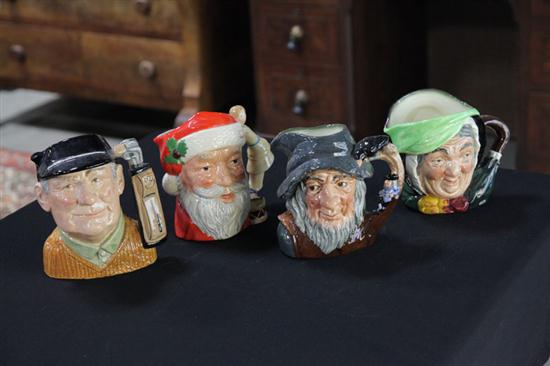 Appraisal: FOUR ROYAL DOULTON CHARACTER MUGS England th century ''Santa Claus''