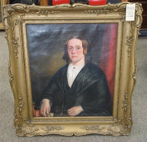 Appraisal: American School th c Portrait of a Lady x paint