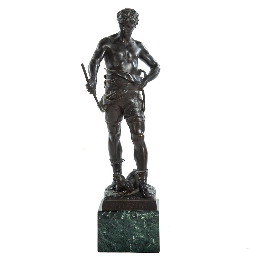 Appraisal: Eugene Marioton Belluaire Bronze French - Classical male figure with